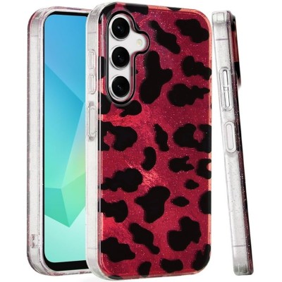 For Samsung Galaxy s25 Ultra Glitter Double Layer Design IMD TPU Case - Beauty Leopard