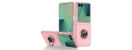 For Samsung Galaxy Z Fold 7 Chief Premium Matte Magnetic Ring Stand Hybrid Case Cover - Pink