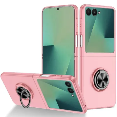 For Samsung Galaxy Z Fold 7 Chief Premium Matte Magnetic Ring Stand Hybrid Case Cover - Pink