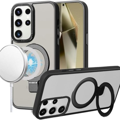 For Samsung Galaxy s24 Plus METKASE Magnetic Metal Surrounded Ring Stand Hybrid in Slide-Out Package - Black