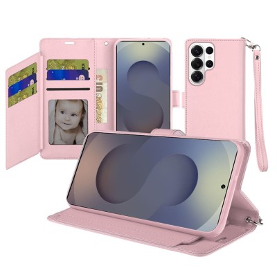 For Samsung s26 Ultra Wallet ID Card Holder Case Cover - Rose Gold