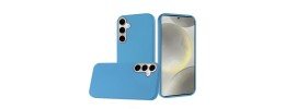 For Samsung s25/s24 Classy Slick Chromed Around Hybrid Case Cover - Light Blue