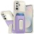 For Samsung s25 FE Card Holder (2X) with Wrist Strap Hybrid With  KickStand - Beige+Light Purple