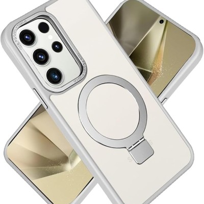 For Samsung Galaxy s24 Plus METKASE Magnetic Metal Surrounded Ring Stand Hybrid in Slide-Out Package - Clear