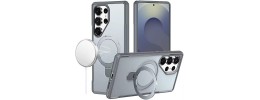 For Samsung s25 Ultra Matte Finish Simplified Magnetic Ring With  Stand Hybrid Case - Gray