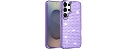 For Samsung s25 Ultra Beautiful Diamond Metallic Design Metal Chrome Edged Hybrid - Purple