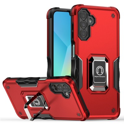 For Samsung A16 5G OPTIMUM Magnetic Ring Stand Hybrid Case Cover - Red