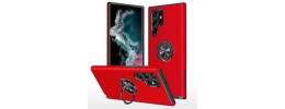 For Samsung S23 Plus CHIEF Oil Painted Magnetic Ring Stand Hybrid Case Cover - Red