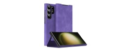 For Samsung S23 Plus PU Leather Window Flap Case with Cover - Dark Purple