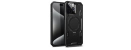 For Samsung S23 Ultra Magnetic Ring Stand Simplistic Tough Hybrid Case Cover - Black