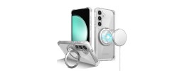 For Samsung S23 Ultra Shield Magnetic Ring Transparent HQ 360 Degree Rotational Shockproof - Clear