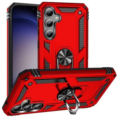 For Samsung S24 FE Ring Magnetic Kickstand Hybrid - Red