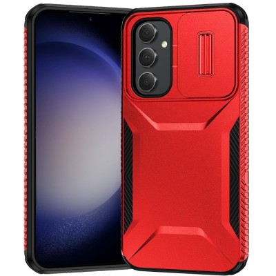 For Samsung S24 FE Ultimate U Design Hybrid with Camera Window Covering - Red