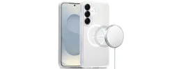 For Samsung s26 [Magnetic Circle] Smooth Safe Matte Feel Hybrid Case - Clear