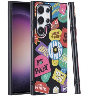 For Samsung s23 FE 5G [Magnetic Circle] Double Layer Design IMD TPU Case - Fashion Rebel