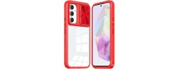 For Samsung Galaxy A36 / A56 Fusion Transparent Clear Hybrid Case Cover - Red