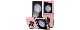 For Samsung Z Flip 6 CHIEF Oil Painted Magnetic Ring Stand Hybrid Case Cover - Pink
