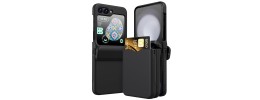 For Samsung Z Flip 6 Card Slot Wallet Holder Case Cover - Black