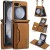For Samsung Z Flip 6 Card Slot Wallet Holder Case Cover - Brown