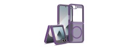 For Samsung Z Flip 6/Z Flip 7 FE [Magnetic Circle] Smooth Safe Matte Feel Hybrid Case - Dark Purple