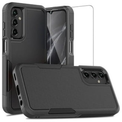 For Samsung Z Flip 7 CHIEF Oil Painted Magnetic Ring Stand Hybrid Case Cover - Black