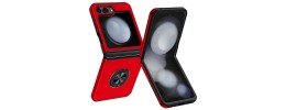 For Samsung Z Flip 7 CHIEF Oil Painted Magnetic Ring Stand Hybrid Case Cover - Red