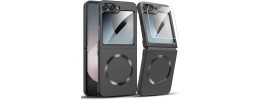 For Samsung Z Flip 7 [Magnetic Circle] Smooth Safe Matte Feel Hybrid Case - Black