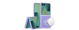 For Samsung Z Flip 7 [Magnetic Circle] Smooth Safe Matte Feel Hybrid Case - Light Purple