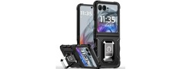 For Samsung Z Flip 7 OPTIMUM Magnetic Ring Stand Hybrid Case Cover - Black