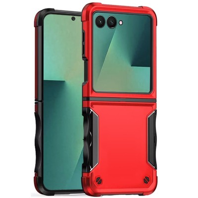 For Samsung Z Flip 7FE / Flip 6 Exquisite Tough Shockproof Hybrid Case Cover - Red