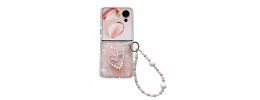 For Samsung Z Flip 7FE / Flip 6 Full Diamond with Ornaments Hard TPU Case Cover - Colorful Ornaments with Heart