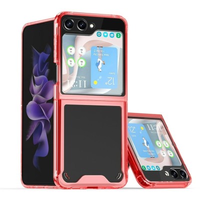 For Samsung Z Fold 6 Flip Transparent Hybrid Shockproof Case  Cover - Blue