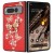 For Samsung Z Fold 6 SPLENDID Diamond Glitter Ornaments  Engraving Case Cover - Good Luck Floral Red