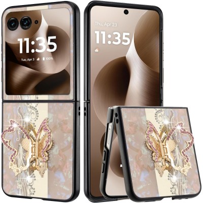For Samsung Z Fold 7 SPLENDID Diamond Glitter Ornaments Engraving Case Cover - Garden Butterflies Gold