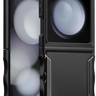 For Samsung Z Flip 7FE / Flip 6 Exquisite Tough Shockproof Hybrid Case Cover - Black