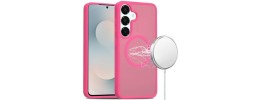 For Samsung s23 FE 5G [Magnetic Circle] Double Layer Design IMD TPU Case - Green/Pink Floral