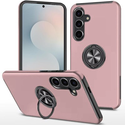 For Samsung s25 FE CHIEF Oil Painted Magnetic Ring Stand Hybrid Case Cover - Pink
