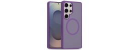 For Samsung s25 FE [Magnetic Circle] Smooth Safe Matte Feel Hybrid Case - Dark Purple