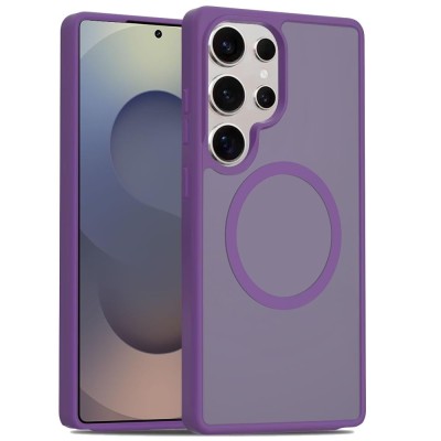 For Samsung s25 FE [Magnetic Circle] Smooth Safe Matte Feel Hybrid Case - Dark Purple