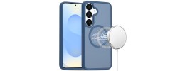 For Samsung s25 FE Magnetic Matching Ring Stand Full Rotation Matte Hybrid - Blue