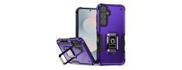 For Samsung s25 FE Magnetic Ring Stand Classic Design FULL Camera Protection Hybrid Case - Dark Purple
