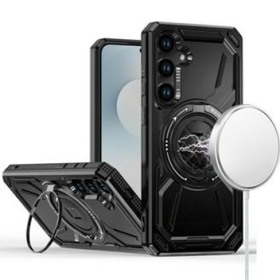 For Samsung s25 FE Metal Diamond CD Pattern Design Matte  Finished Hybrid with Rotational Ring [Car Mount Friendly] Case - 7