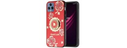 For Samsung s25 FE SPLENDID Diamond Glitter Ornaments  Engraving Case Cover - Good Luck Floral Red