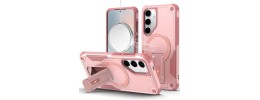 For Samsung s25 FE Sturdy Bracket Kickstand Magnetic Hybrid - Pink