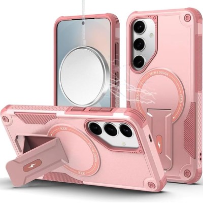 For Samsung s25 FE Sturdy Bracket Kickstand Magnetic Hybrid - Pink