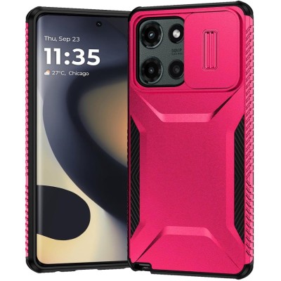 For Samsung s25 FE Ultimate U Design Hybrid with Camera Window  Covering - Hot Pink