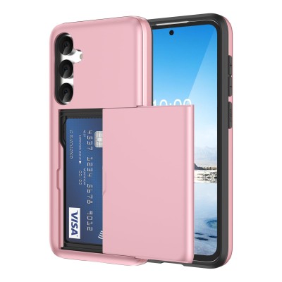 For Samsung s25 FE Wallet ID Card Holder Case Cover - Rose Gold