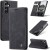For Samsung s25 Plus/s24 Plus Luxury Wallet Card ID Zipper Money Holder Case Cover - Black