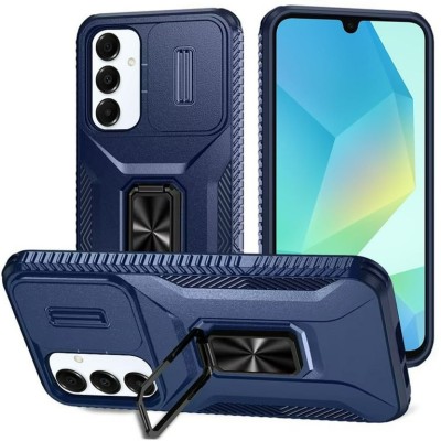 For Samsung s25 Plus/s24 Plus Magnetic Ring Circle Camera Cap KickStand Hybrid UV Paint Matte Finish Case - Blue