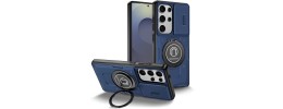 For Samsung s25 Plus/s24 Plus Push Mount Friendly Camera Protective [Ring Stand] Hybrid Case - Dark Blue